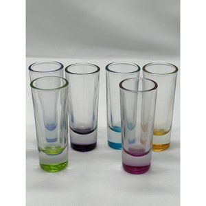six colorful shot glasses by Crisa